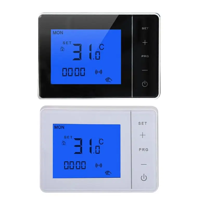 

Wireless Remote Control Smart LCD Programmable Thermostat Digital Display Touchscreen Electric Heating Temperature Controller