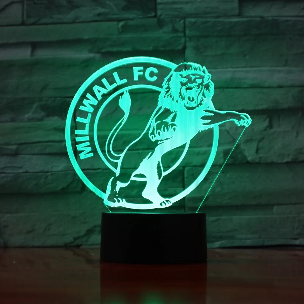 

Millwall FC Football 7 Colorful Gradients Atmosphere Lamp 3D LED Night Light USB Table Bedside Lamp 3D Globe Lamp GX848
