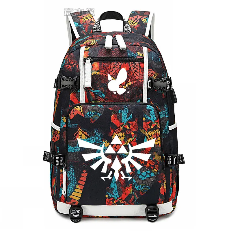 

New The Legend of Zelda Backpack laptop bag Men Travel bags USB cat teather Oxford Backpack schoolbag