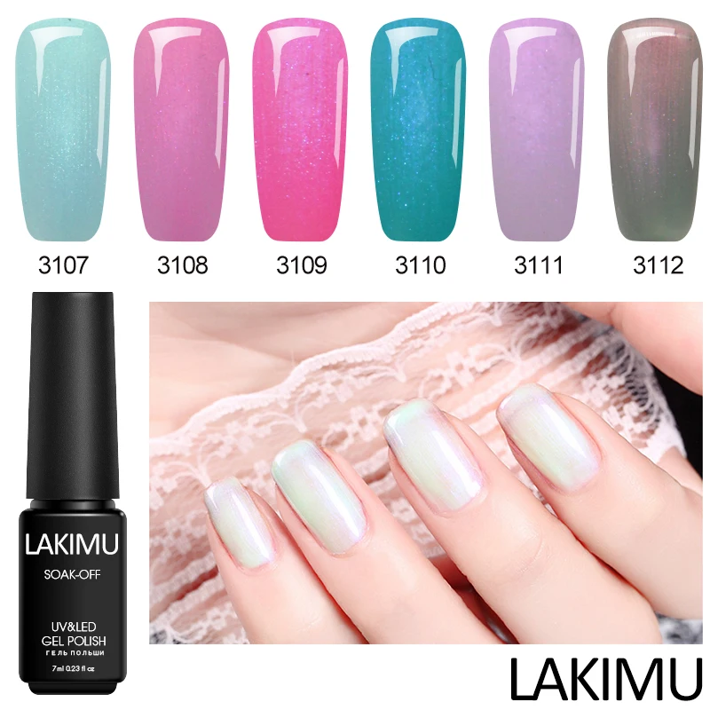 

Lakimu Nails Art Pearl Shell Semi Permanent Gel Nail Polish Varnishes LED Gel Polish Soak Off UV Gel Lacquer All for Manicure