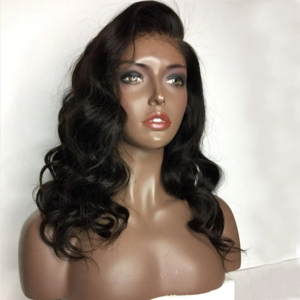 

SimBeauty Lace Front Wig Virgin Human Hair Pre Plucked Natural Hairline 150% Density Peruvian Lace Frontal Wigs Wavy Wigs