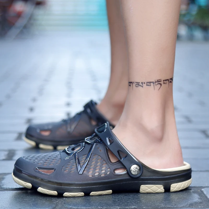 

2019 Summer Men Shoes Beach Hollow Casual Men Slippers High quality Soft Massage Flip Flops Sandalias Non-slide Male Slippers
