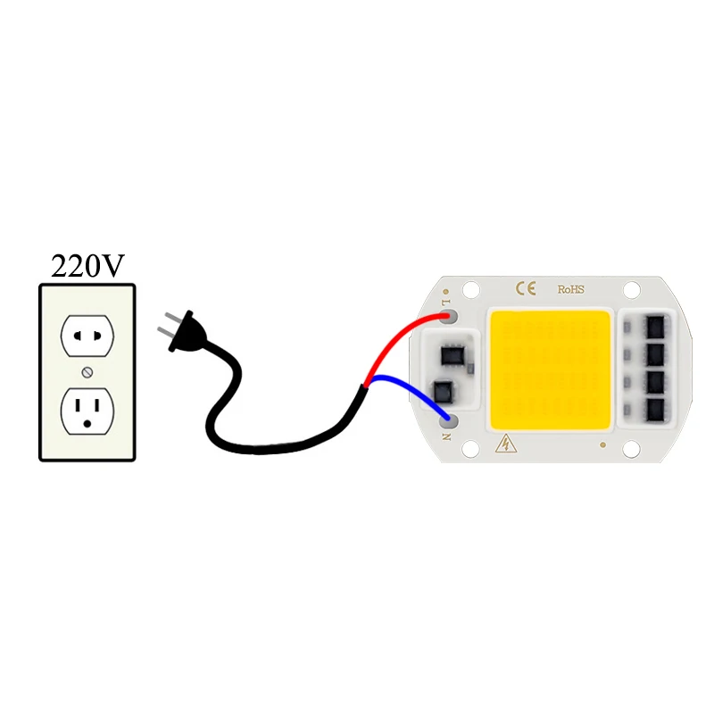 10 шт. светодиодный чип COB AC 220 В 50 Вт 30 Вт 20 Вт Smart IC нет необходимости в драйвере высокой яркости светодиодный светильник с бусинами DIY для наводнения светильник Точечный светильник