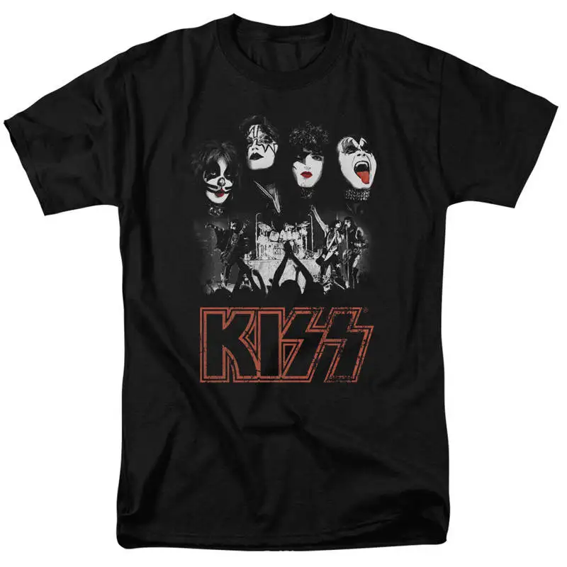

Tee Shirt Shop Short Sleeve Printing Machine O Neck Mens Kiss Rock Band Rock The House T Shirts