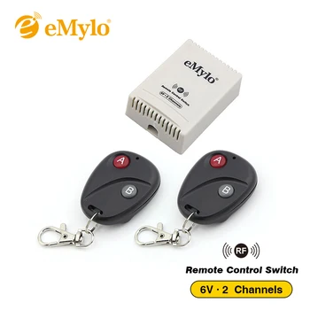 

eMylo DC 5V/ 6V Smart Wireless Switch RF 433Mhz Remote Control Light Switch Black Transmitter Receiver Wireless Relay Switch