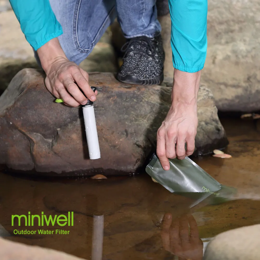 Miniwell набор для выживания на открытом воздухе портативный фильтр для воды с для кемпинга пеших прогулок на открытом воздухе