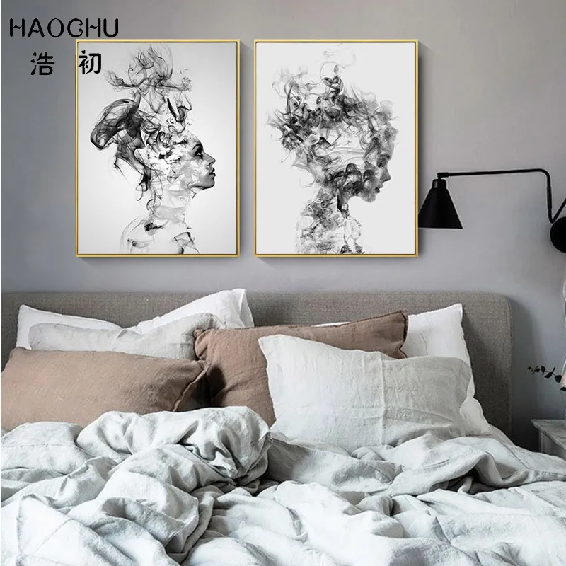 Абстрактные настенные плакаты от бренда HAOCHU черно белый сексуальный женский