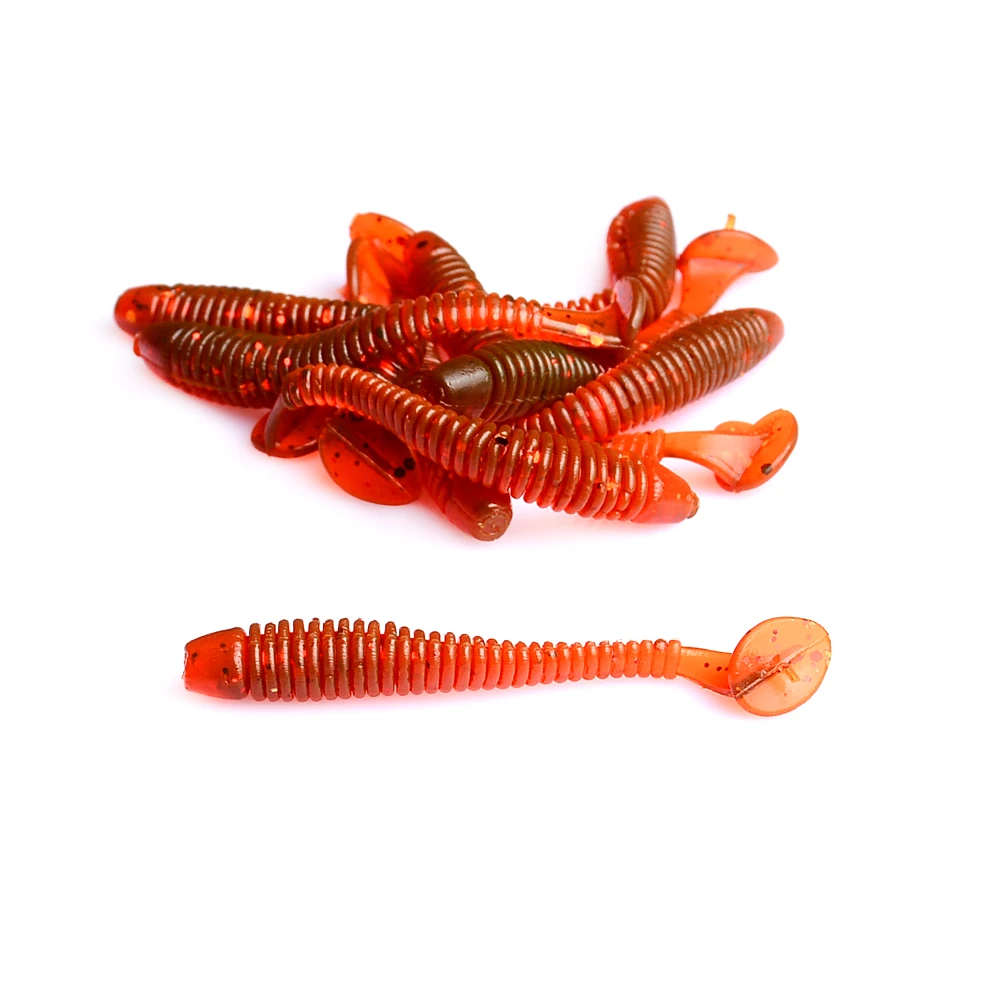 50Pcs 4cm 0.7g Soft Silicone Rubber Worms Fishing Lure Artificial