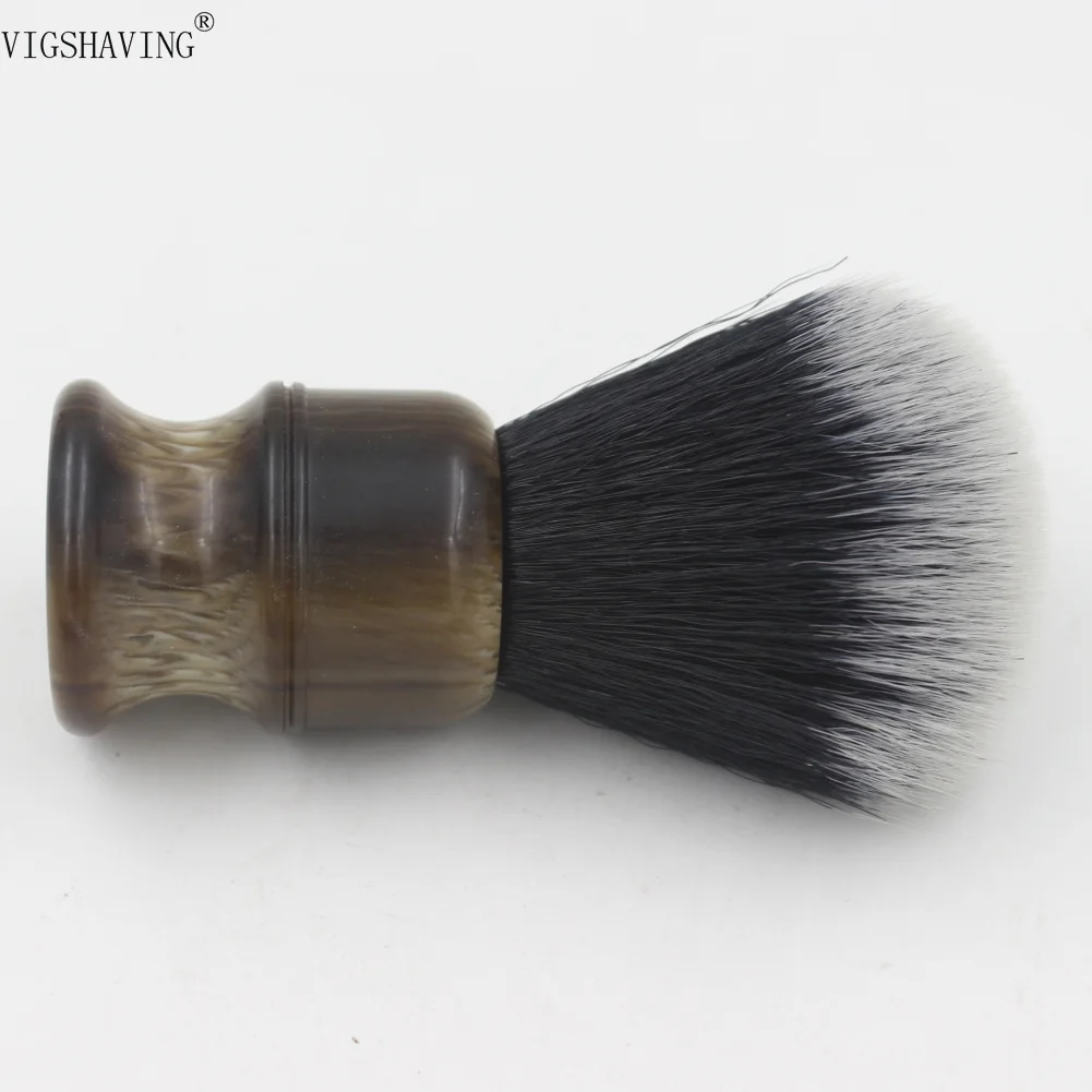 VIGSHAVING فو القرن مقبض الراتنج الرجال الاصطناعية الشعر الحلاقة فرشاة