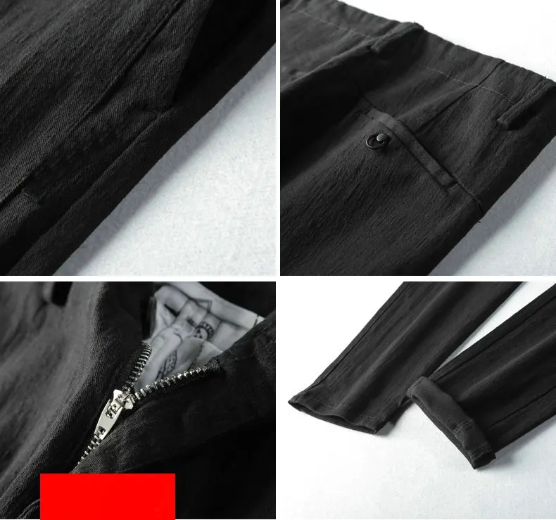 Harajuku Мужские штаны из хлопка Повседневное Для мужчин s Бизнес мужские брюки Классические Легкие прямой максимальной длины Модные дышащие