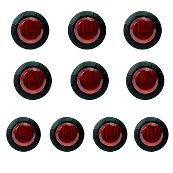 

Tkeapl THTMH 10X 12V DC Side Red 2835 SMD 6 LED 1-1/4" 1.25" inch Round Marker Light for SUV Truck Trialer Car Boat Navigation