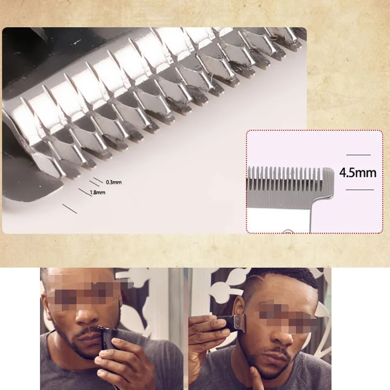 Kemei 0 мм Baldheaded Professional моделирование волос триммер для бороды Электрический вырезка резак провода машинка для стрижки и подравнивания волос Стрижка машины