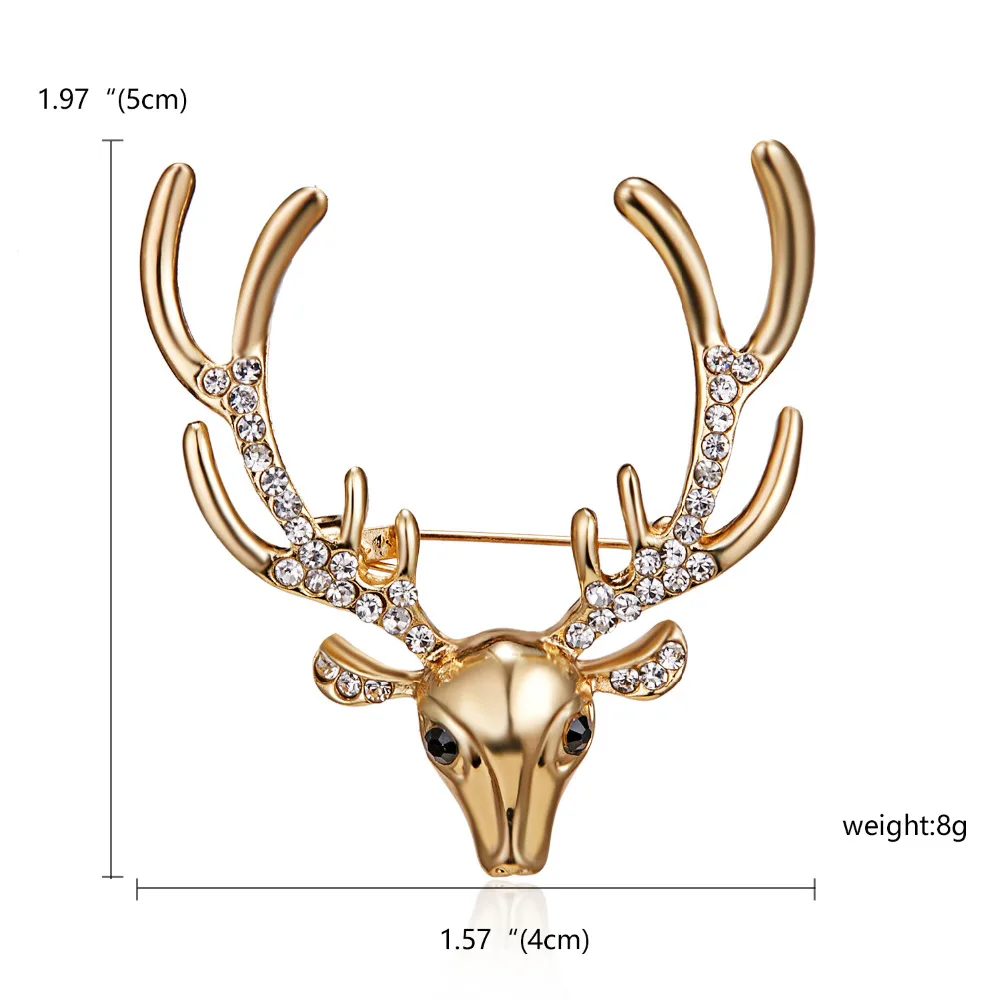 RINHOO модные украшения Винтаж серебро Рождество в форме оленя голова оленя длинный Рог свадебная брошь для помолвки булавки для женщин мужчин