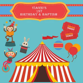 

Circus Happy Birthday Photo Background Backdrop Quality Vinyl Baby Newborn Child