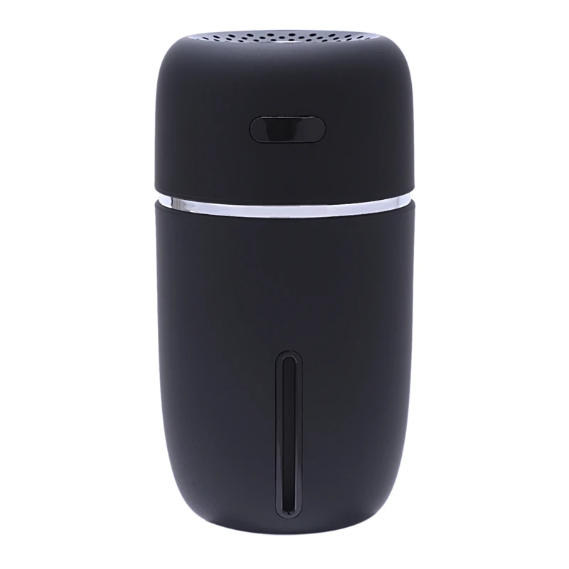 Black Мини-увлажнитель с Usb, увлажнитель для дома, офиса, для малышей, портативный увлажнитель воздуха, 7 цветов, светодиодный светильник, 200 мл, для автомобиля, мини T - Цвет: Black