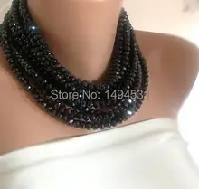 Wholesale Crystal Jewelry Red Carpet Bold Chunky Statement Black Crystal Bib Necklace – Handmade Jewelry – XZN157