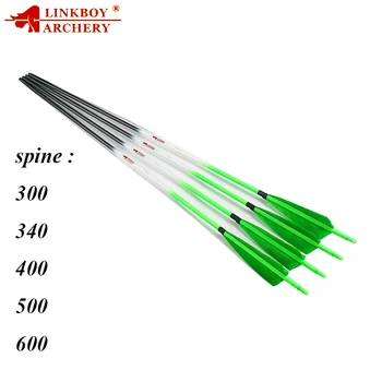 

Linkboy Archery 6pcs ID6.2mm Spine300-600 Arrow Carbon 5inch Turkey archery Feather Bows Hunting Accessories