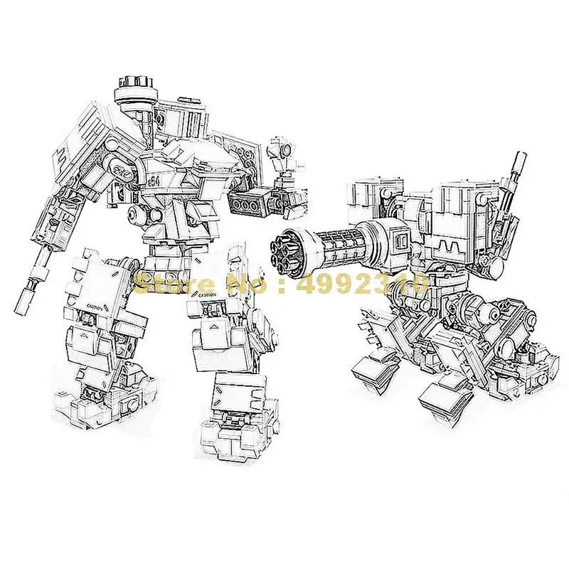 

sy1300 602pcs overwatching games bastion with light building blocks 75974 Bricks Toy
