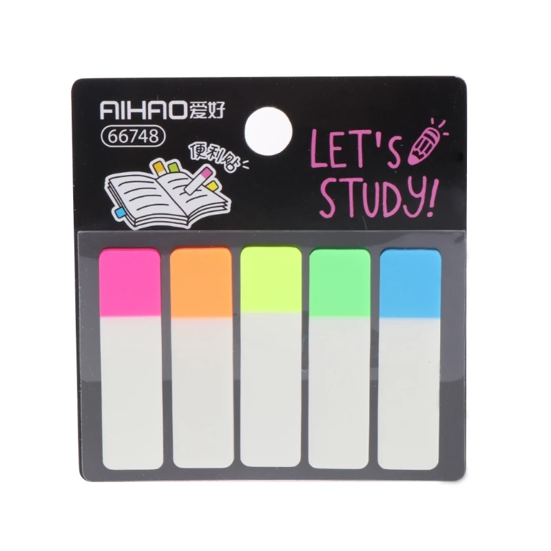 Флуоресцентная прозрачная наклейка Memo Flags Post It Bookmark Index Pad Tab Sticky Notes - Цвет: 66748