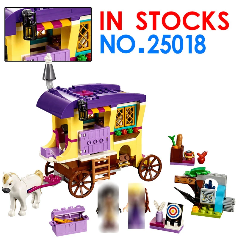 

Super Compatible Friends For Girl Princess Rapunzel Travelling Caravan 361pcs Model Building Blocks Brick Toys