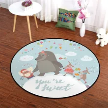 Мягкий коврик хлопок детский коврик для лазания круглый Спальня коврик, напольный ковер Детская комната прикроватная тумбочка