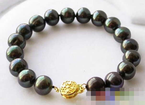 

free shipping 12671 BLACK ROUND FRESHWATER PEARL BRACELET