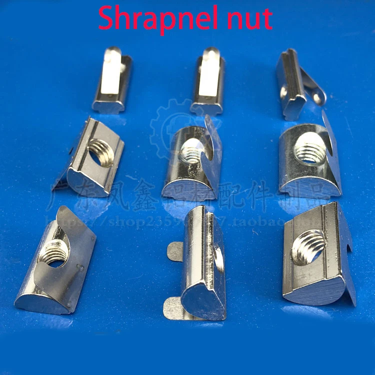 

10pcs 3030 Half round nut M4 M5 M6 M8 shrapnel nut block elastic nut EU standard 30/40/45 series Aluminum Profile Accessories