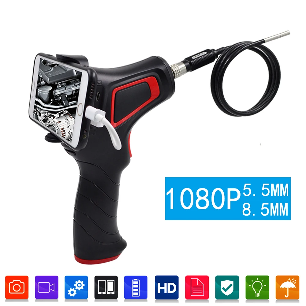 

WDLUCKY WIFI Industrial Endoscope 1080P Inspection Camera for Auto Repair Tool Snake Hard Handheld Wifi Endoscope Android IOS