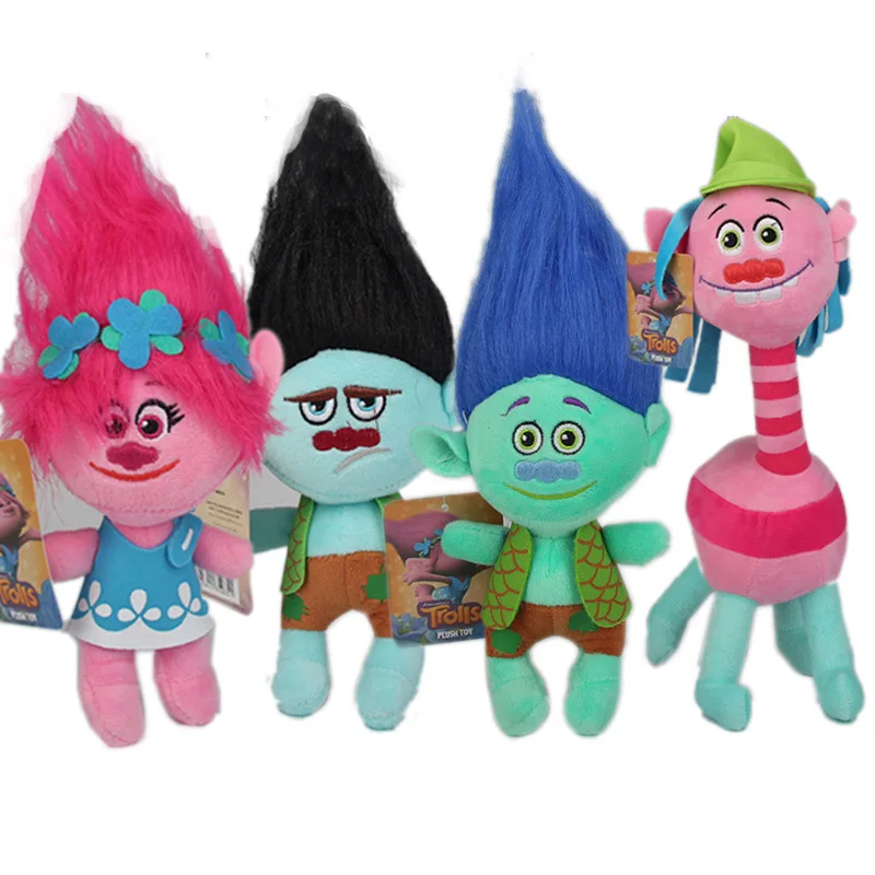

30cm Movie Trolls Plush Toy Doll The Good Luck Trolls Poppy Branch Dream Works Plush Soft Stuffed Toys Gifts for Kids Children