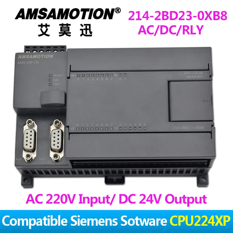 Акция! Amsamotion PLC S7-200CN CPU224XP 14I/10O 2AI 1AO AC/DC/RLY 6ES7 214-2BD23-0XB8 с PPI кабелем бесплатно