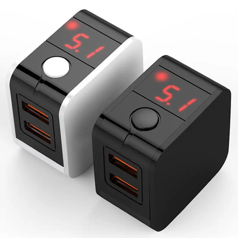 Светодиодный дисплей 2 USB зарядное устройство универсальное USB ЗУ для мобильного телефона быстрое зарядное устройство для iPhone samsung Xiaomi huawei 2.4A