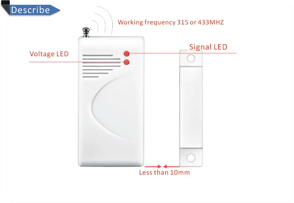 Бесплатная Доставка 10 шт. Беспроводной окна двери магнитный Сенсор переключатель 433/315 мГц для дома PTSN gsm Системы безопасности интимные