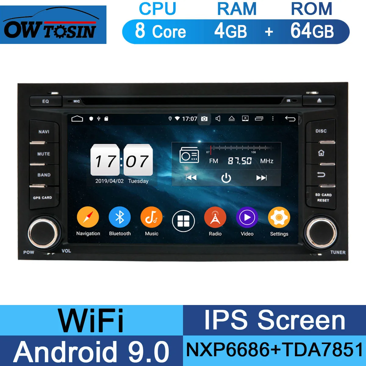 " ips 8 ядерный 4 Гб+ 64 ГБ Android 9,0 автомобильный dvd-плеер для Seat Leon 2013 gps Радио DSP Parrot BT CarPlay - Цвет: 64G