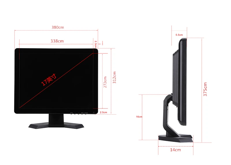 17 дюймов QUAD Экран дисплея CCTV TFT-LED монитор с металлический корпус BNC разъем VGA для ПК Мультимедийный монитор Дисплей микроскоп