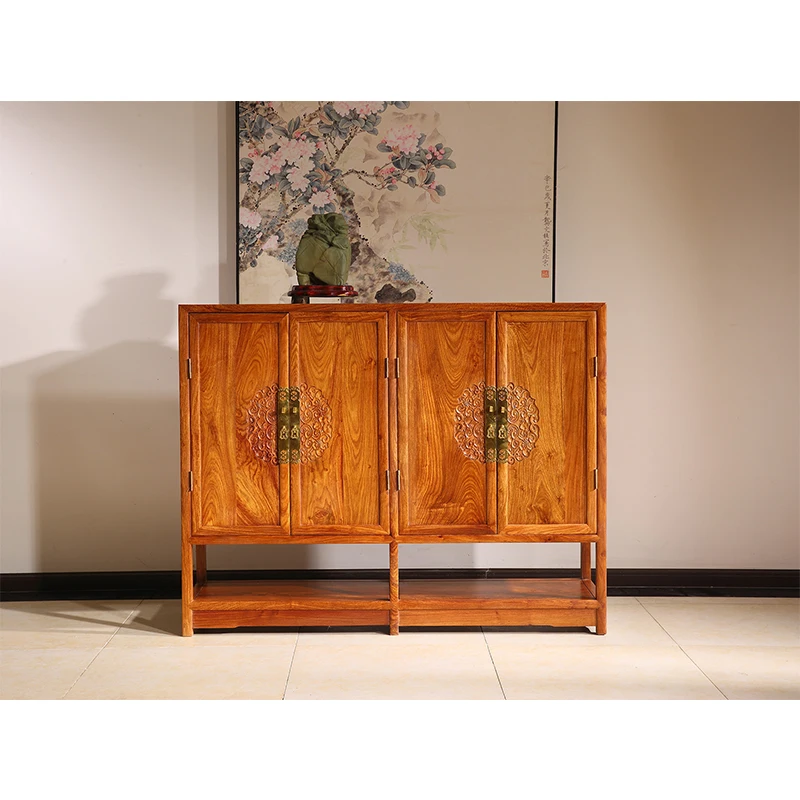 Antique mahogany furniture 2 bucket 4 door living room shoe rack cabinet Hedgehog rosewood solid peach