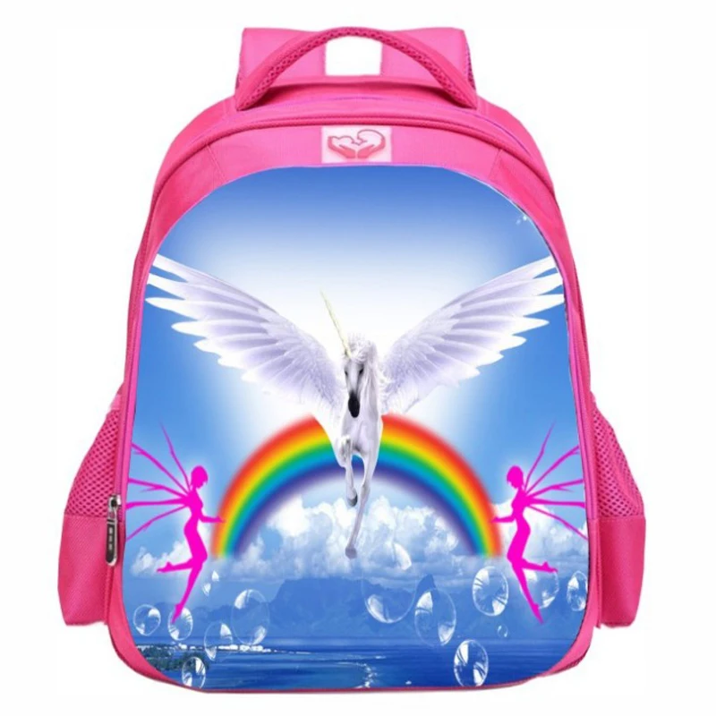 

girls pink bags for school 16 inch Junior student school backpack bag Unicorn school bags for girls backpacks for teenagers