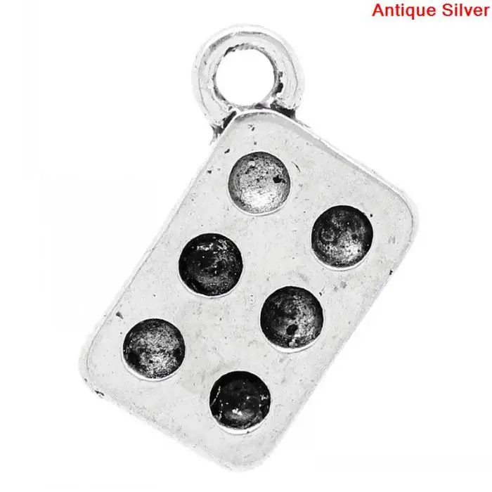 

DoreenBeads Charm Pendants Cakes Mold Baking Pan Antique Silver(Can Hold ss10 Rhinestone)15x10mm,50PCs