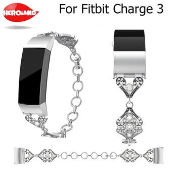 

NEW Chains Watchband Stainless Steel Bracelet Band wrist Strap For Fitbit Charge 3 Watch Band Wristband Metal Smart Watch Band