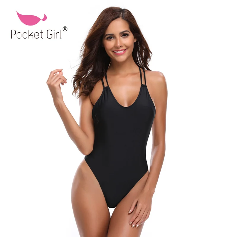 Buy Pocket Girl 2018 Sexy One Piece Swimsuit Solid