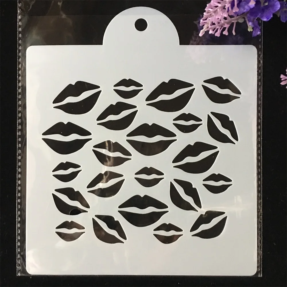 

1Pcs 15cm Lip DIY Layering Stencils Painting Scrapbook Coloring Embossing Album Decorative Card Template
