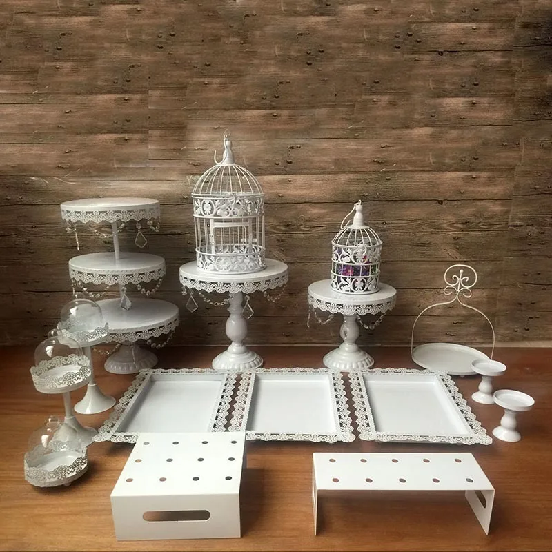 

Metal Stan round cake birthday party wedding dessert Cupcake display pedestal plate