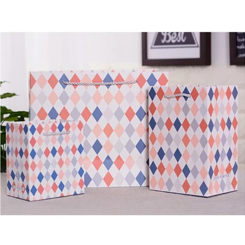 

5pcs Diamond Gift Bags Wedding Graduation Packaging Paper Bag Simple Business Black Striped Heart Best Wishes For You