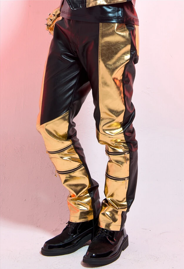 27-44 модный мужской бренд сценический для певца танцевальная одежда с заклепками Мужские Оригинальные штаны костюмы мотоциклетные брюки