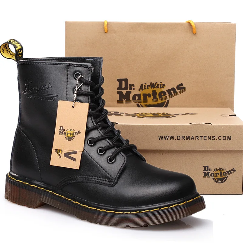 Goede Mannen Laarzen Martens Echt Leer Schoenen Mannen Winter Laarzen Enkel Martin Motorfiets Botas Hombre Retro Herfst Winter Heren