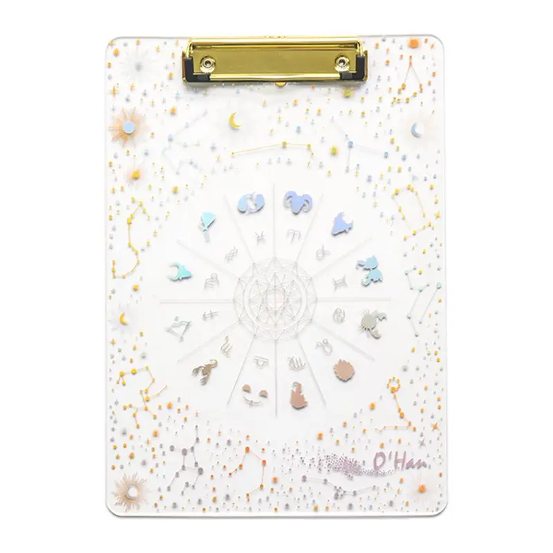 Creative Starry Sky A4 Clipboard Acrylic File Folder Writing Pad Document Holder School Office Supplies Stationery - Цвет: 3