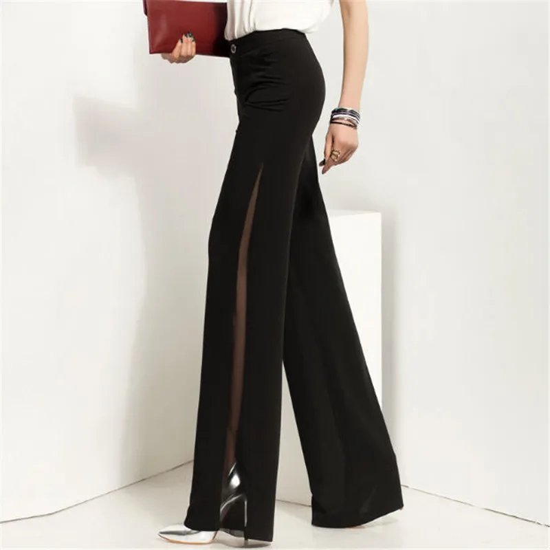 ladies plus size wide leg trousers