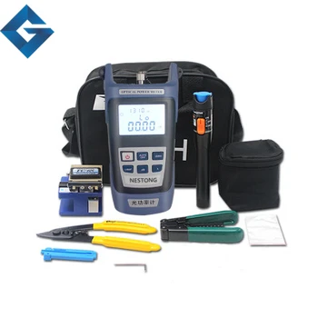 

Free shipping/FTTH Tool Kit with Fiber Cleaver Optical Power Meter 5km Visual Fault Locator Wire stripper,FTTH Fiber Optic Cold