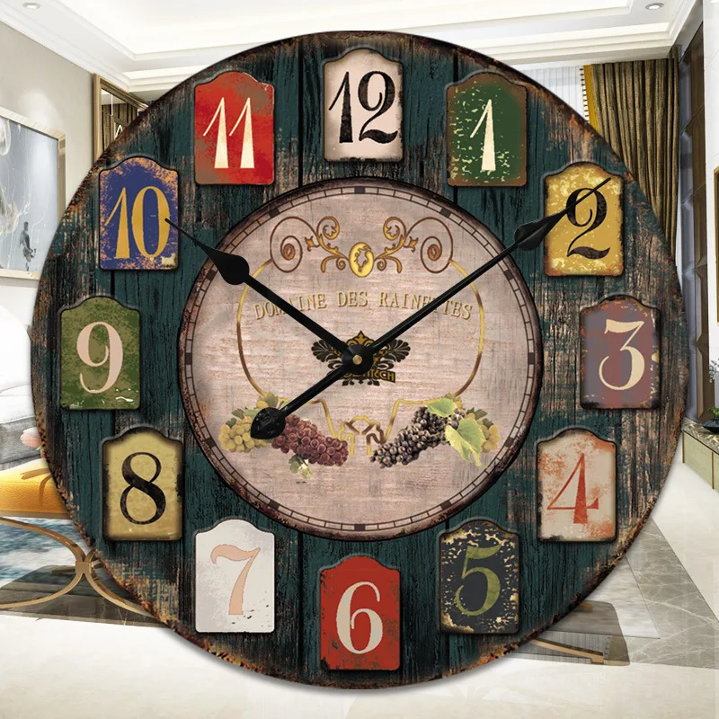 

20 Size Vintage Large Wall Clocks Fashion Silent Living Kitchen Wall Watches Home Decor Large Art Wall Clocks