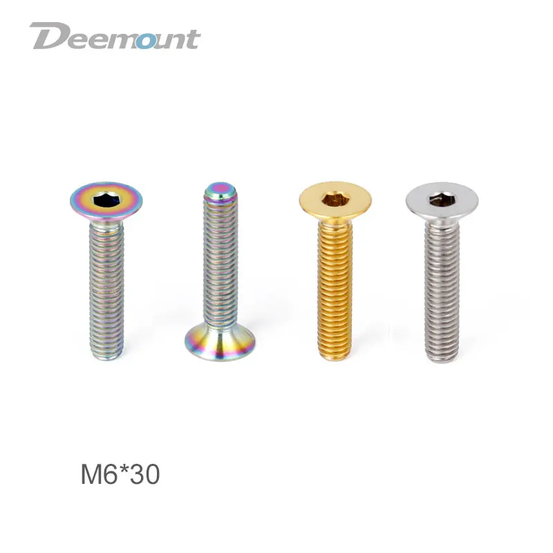 Deemount 2 шт. велосипедная гарнитура болты Титан M6 * 30 мм Ti Винт для стержня верхняя