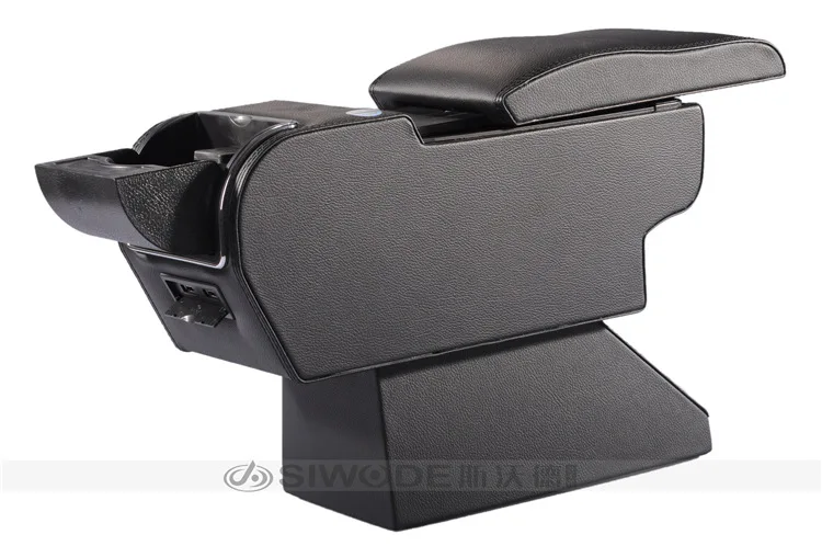 

automotive original armrest CM8 car ehicle Armrest Box free punch central console hand box with USB port in wooden leather
